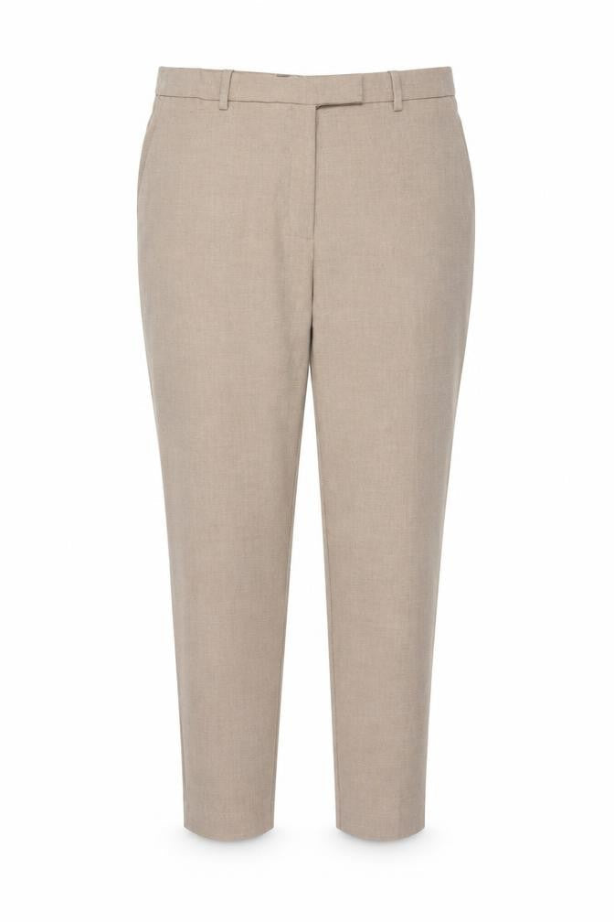Marks & Spencer Women Beige Regular Length Straight Trousers Size 22