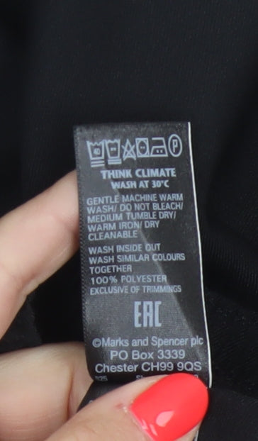 Marks and Spencer Women's Black Size 10 Straight Leg Regular Trousers