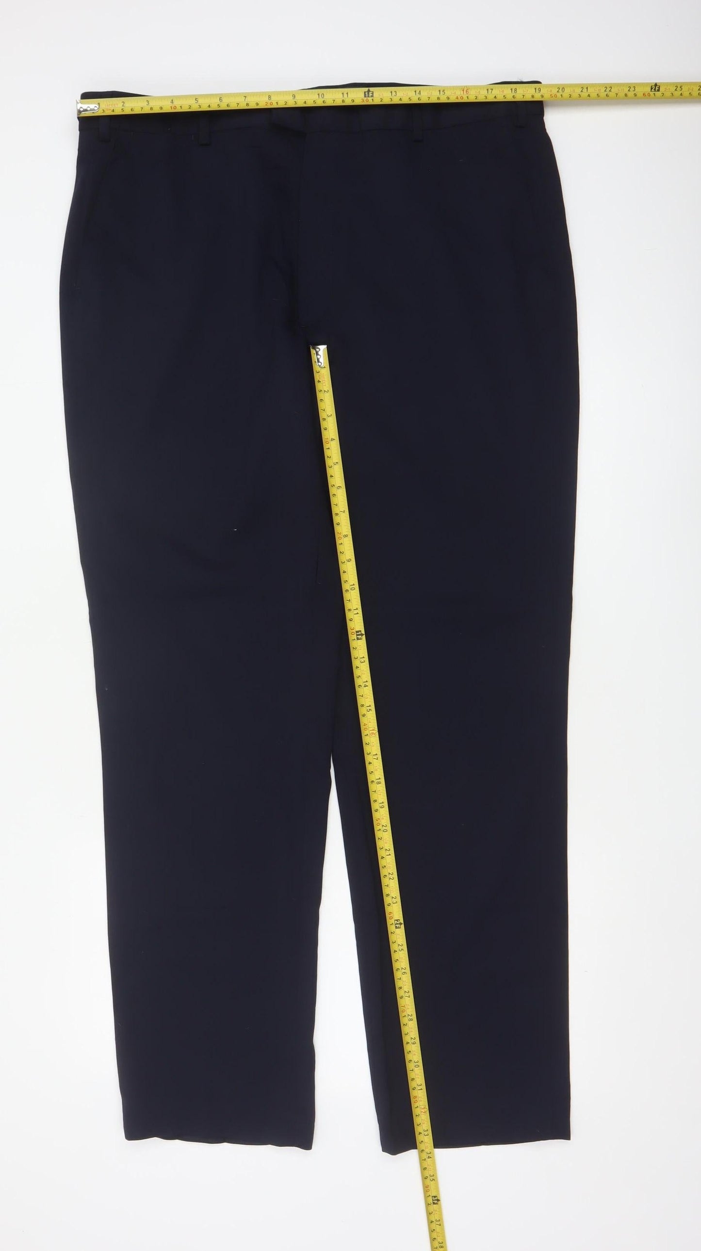 Marks and Spencer Men's Blue Regular Fit Dress Pants 40x33