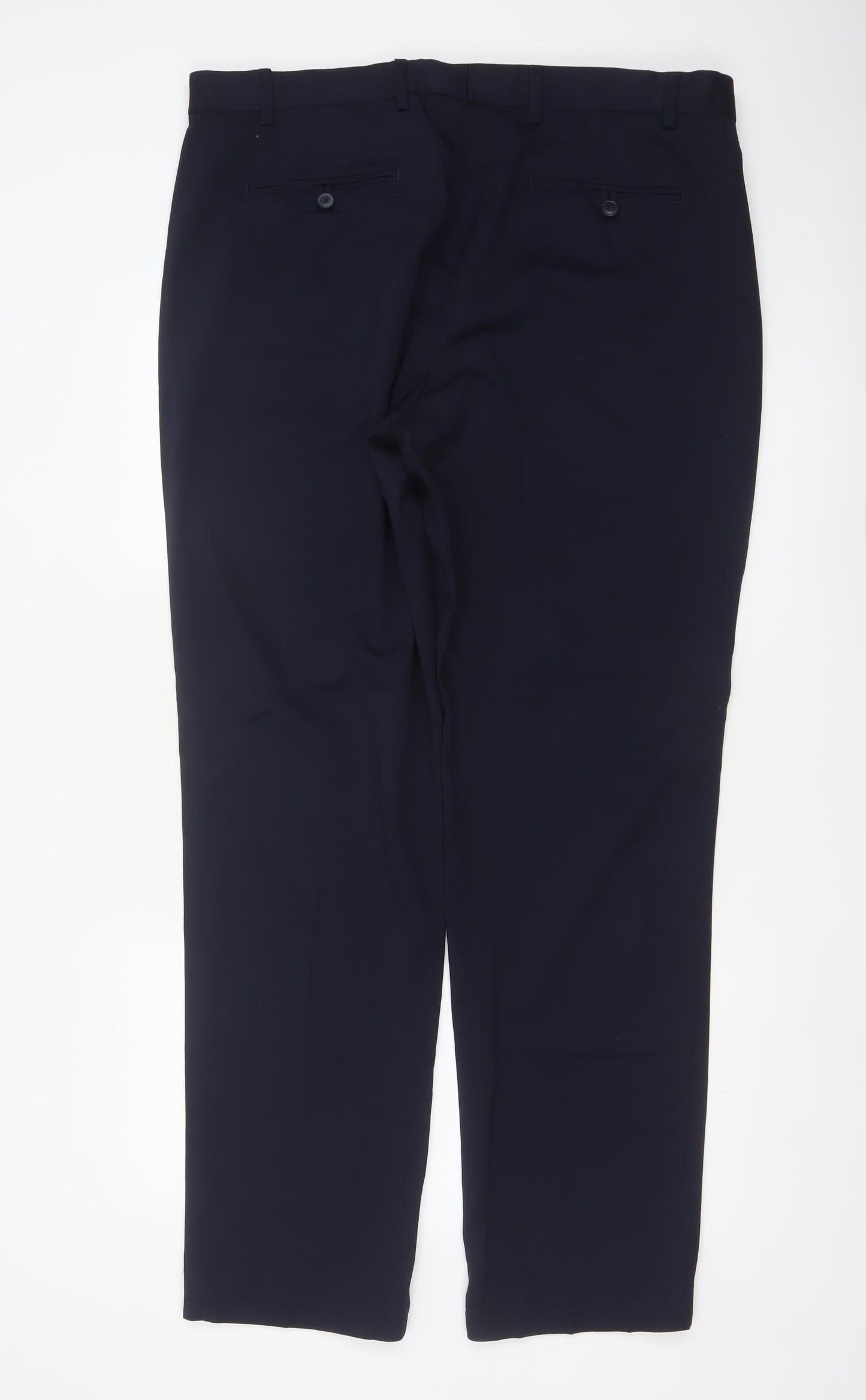 Marks and Spencer Men's Blue Regular Fit Dress Pants 40x33