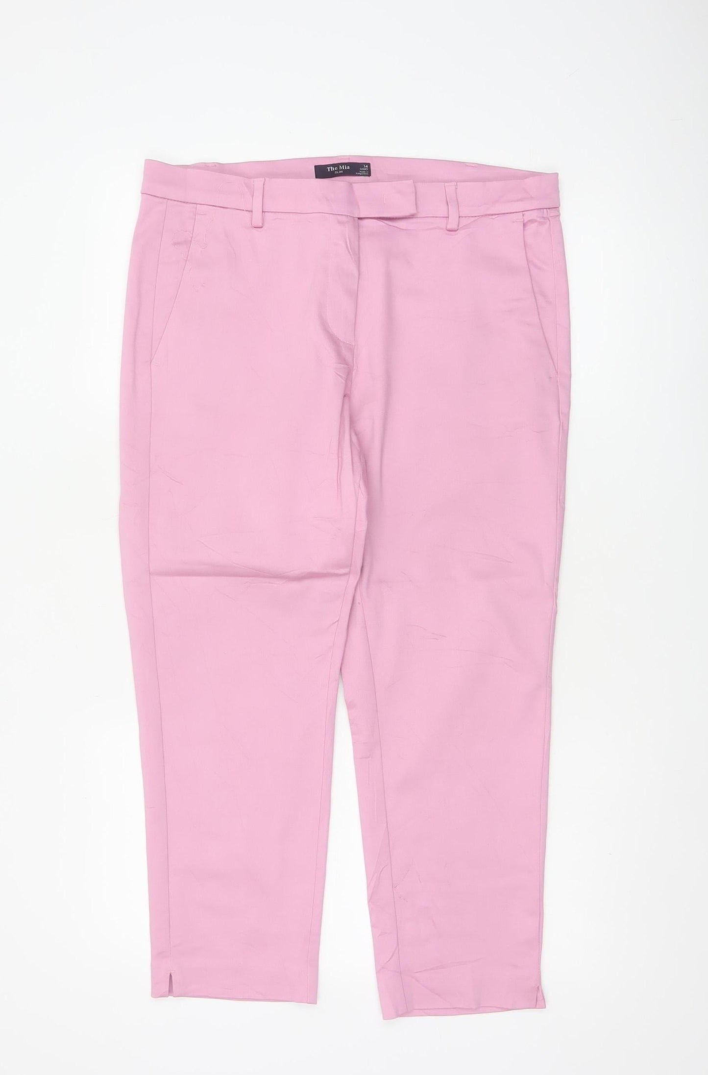 Marks and Spencer Women’s Pink Chino Trousers Size 14 Short