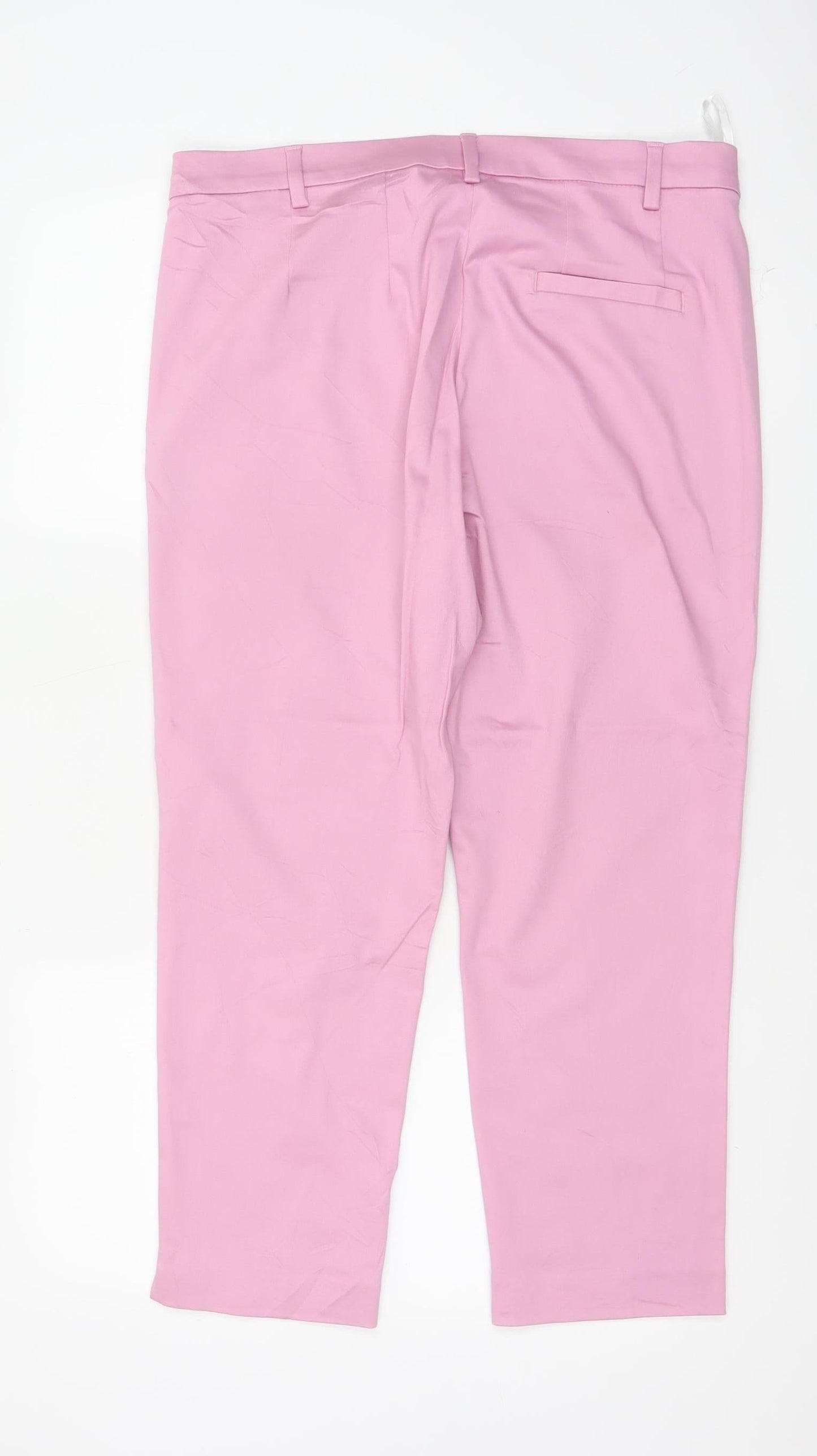 Marks and Spencer Women’s Pink Chino Trousers Size 14 Short
