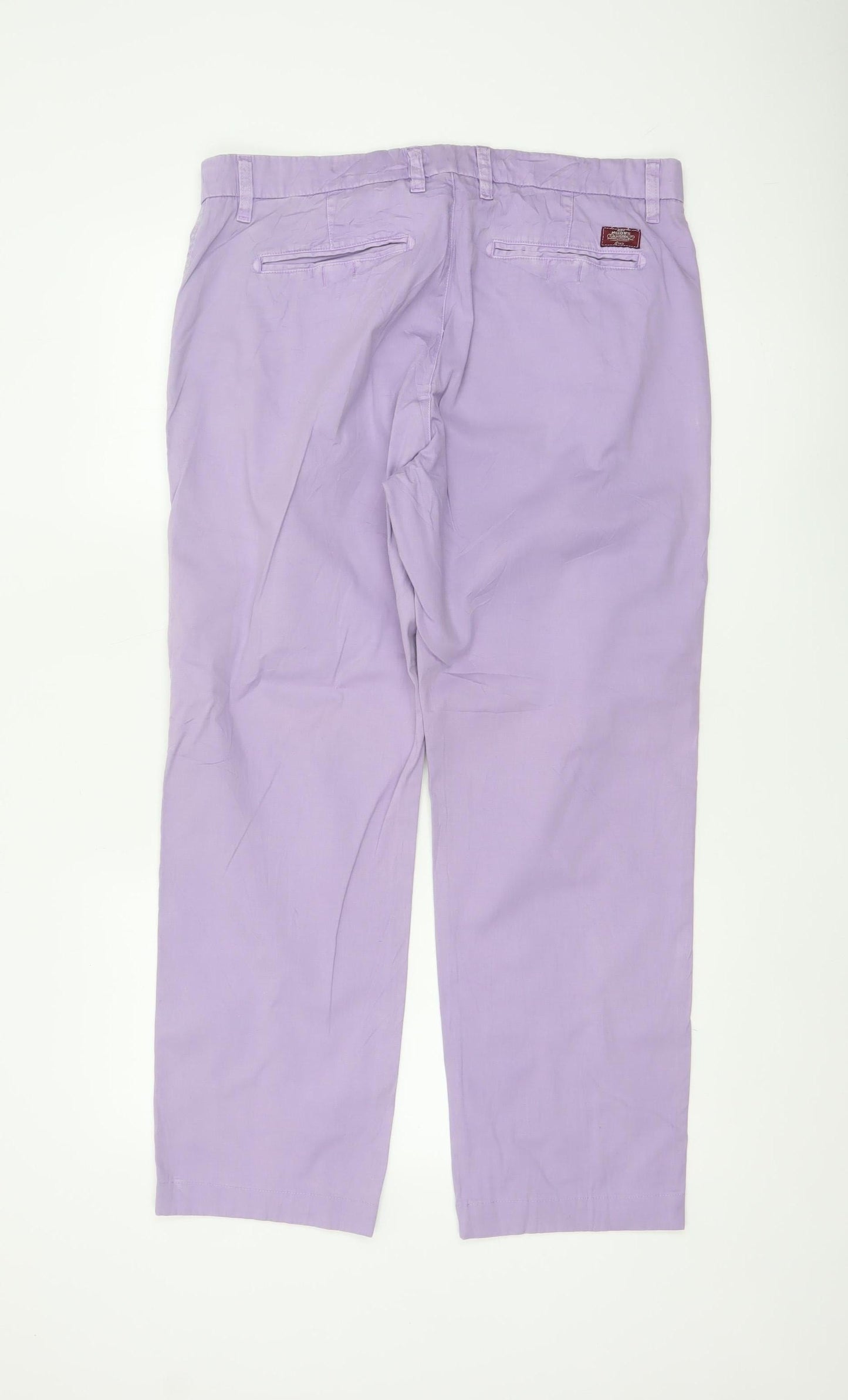 Mason's Men's Purple Chino Trousers Size XL Cotton Stretch