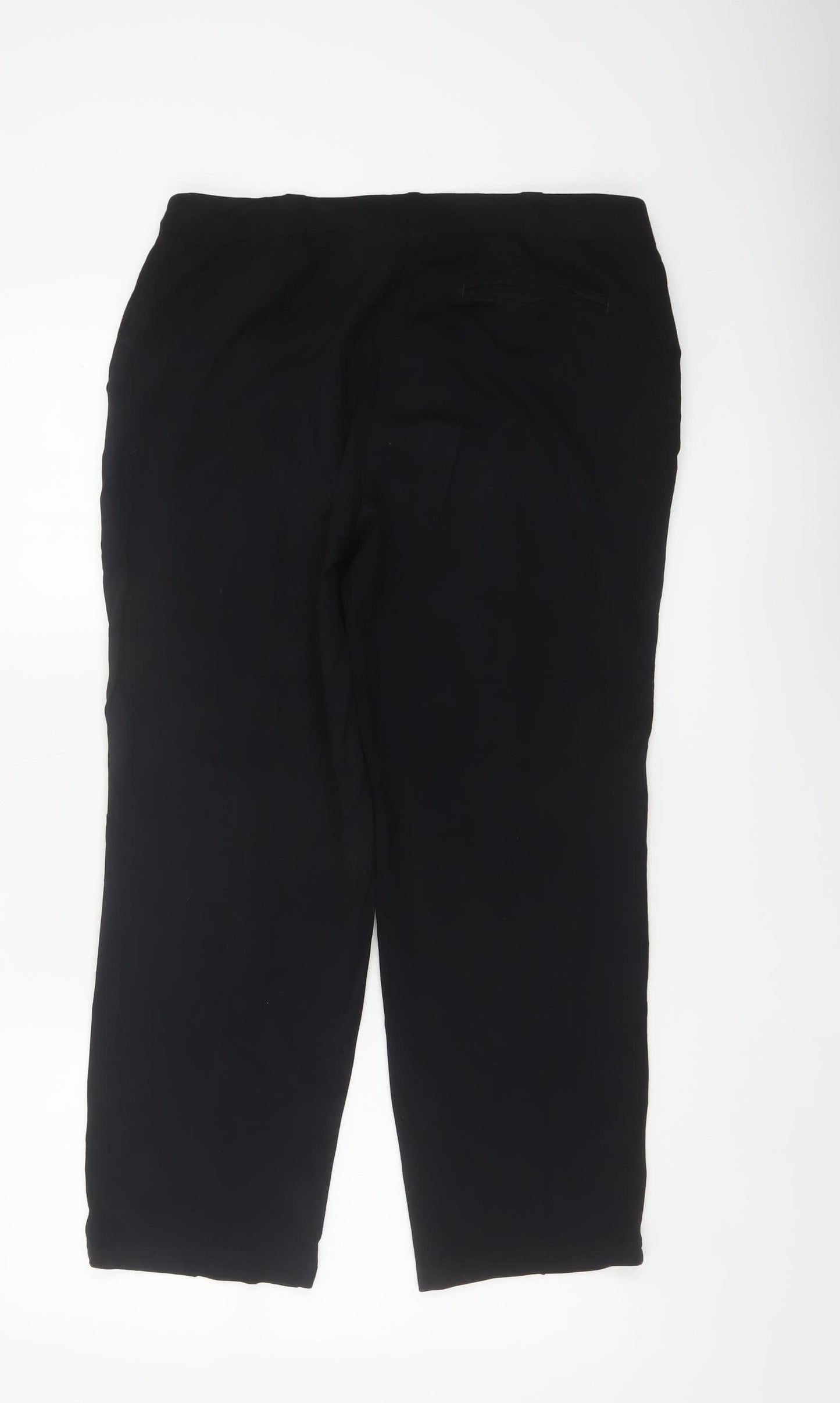 Marks and Spencer Women’s Black Size 14 Straight Leg Stretch Trousers