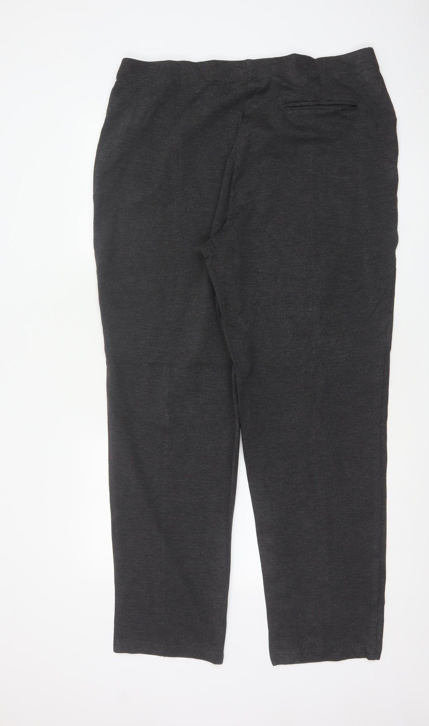 Marks and Spencer Women's Grey Stretch Straight Jersey Trousers Size 20