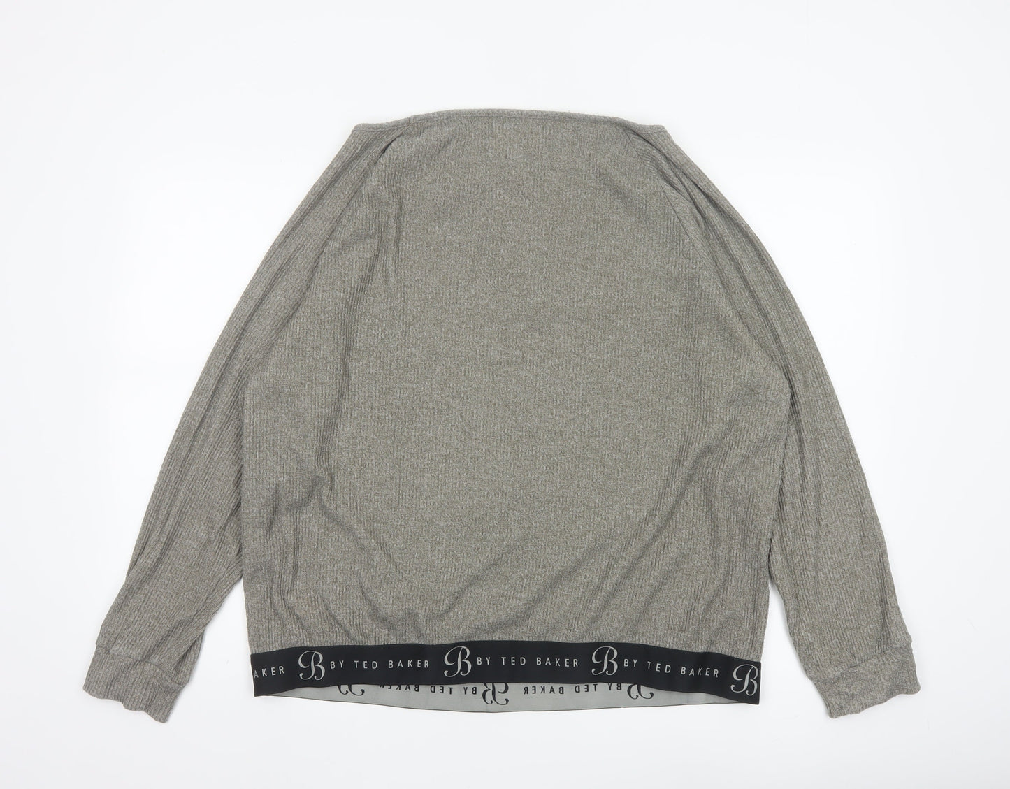 Ted Baker Women’s Grey Knit Jersey Long Sleeve Top Size 18