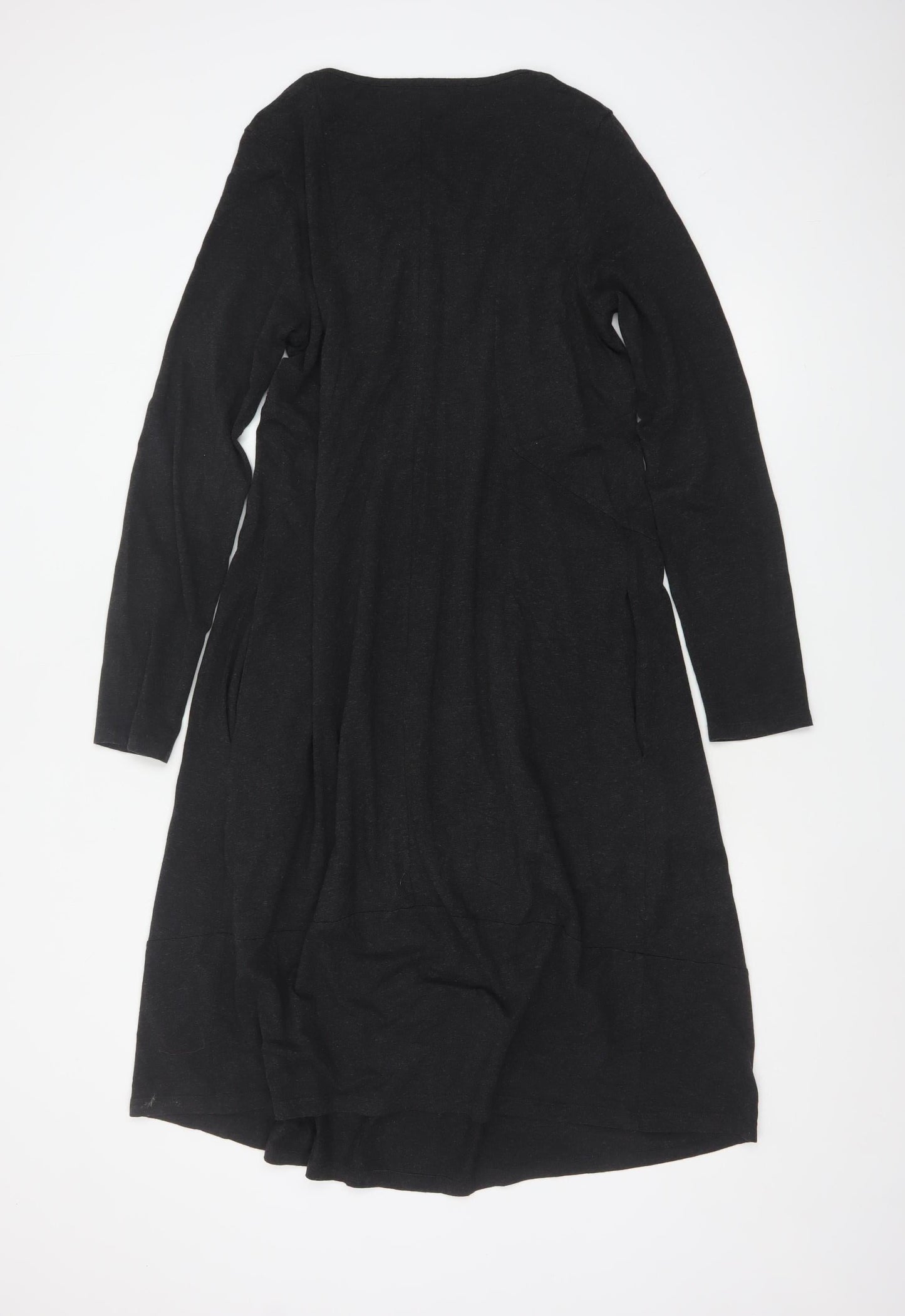 Crea Concept Women’s Black Jersey Shift Dress Size 12 Long Sleeve