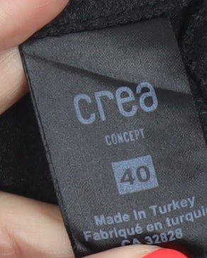 Crea Concept Women’s Black Jersey Shift Dress Size 12 Long Sleeve