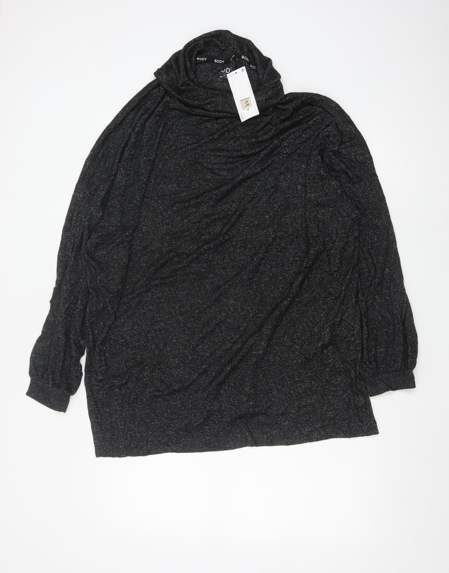 Marks and Spencer Women’s Black Roll Neck Long Sleeve Jersey Nightshirt Size 20