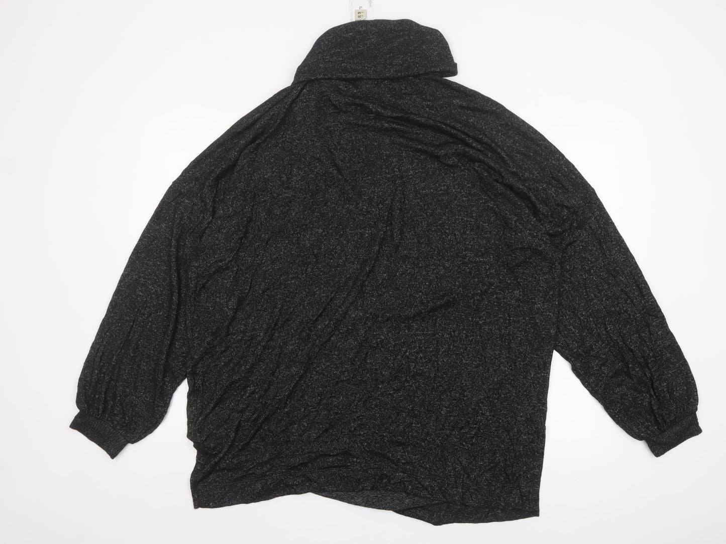 Marks and Spencer Women’s Black Roll Neck Long Sleeve Jersey Nightshirt Size 20