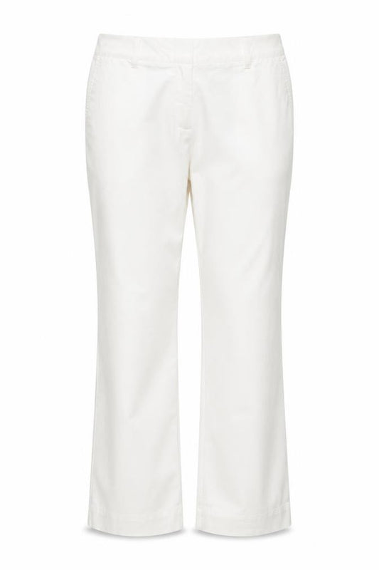 Adidas Women White Size 16 Straight Leg Cotton Blend Trousers