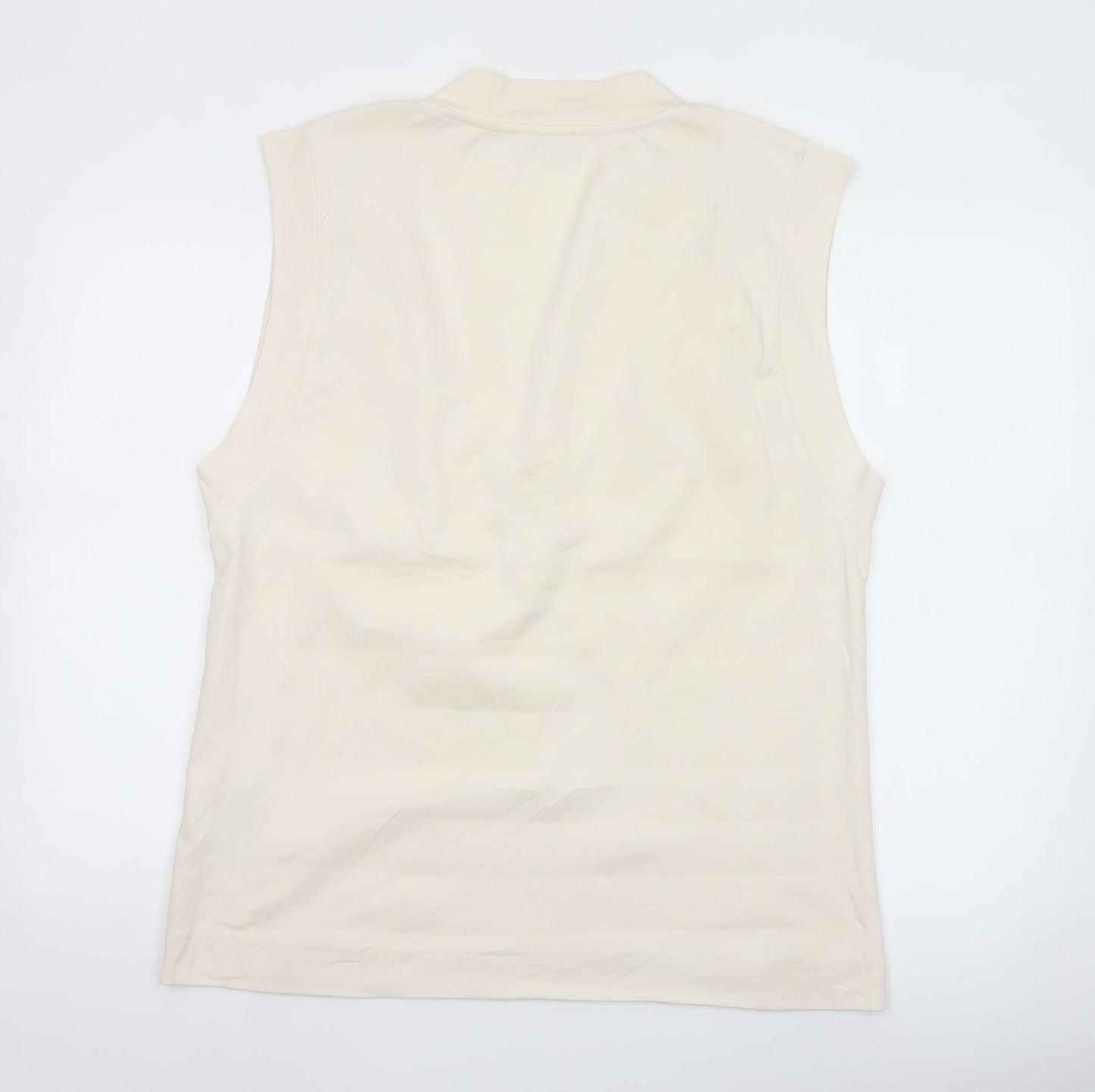 Massimo Dutti Women's Ivory Sleeveless V-Neck Blouse Size S