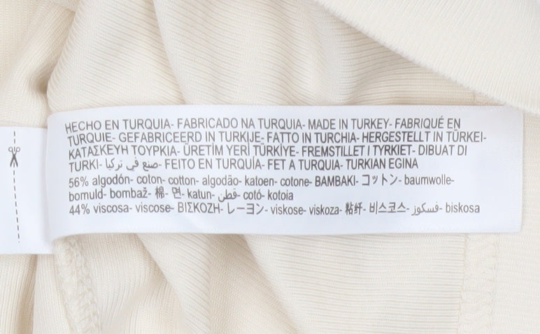 Massimo Dutti Women's Ivory Sleeveless V-Neck Blouse Size S