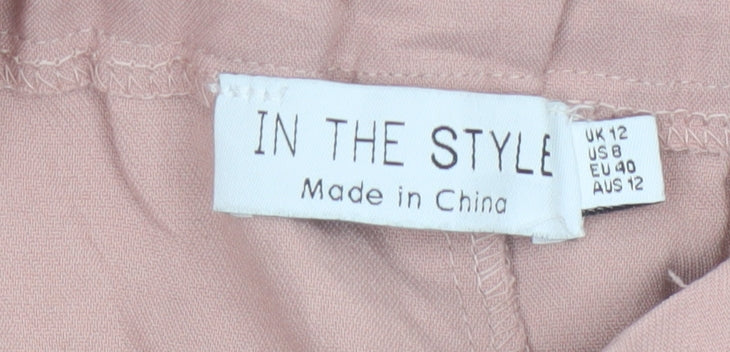 In The Style Women’s Pink Flared Stretch Trousers Size 12