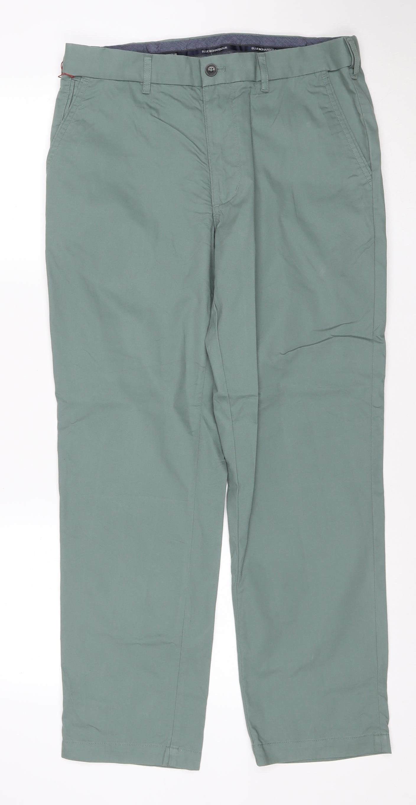 Marks and Spencer Men’s Green Chino Trousers 32x29 Regular Fit