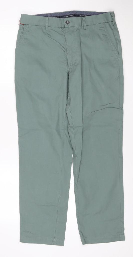 Marks and Spencer Men’s Green Chino Trousers 32x29 Regular Fit
