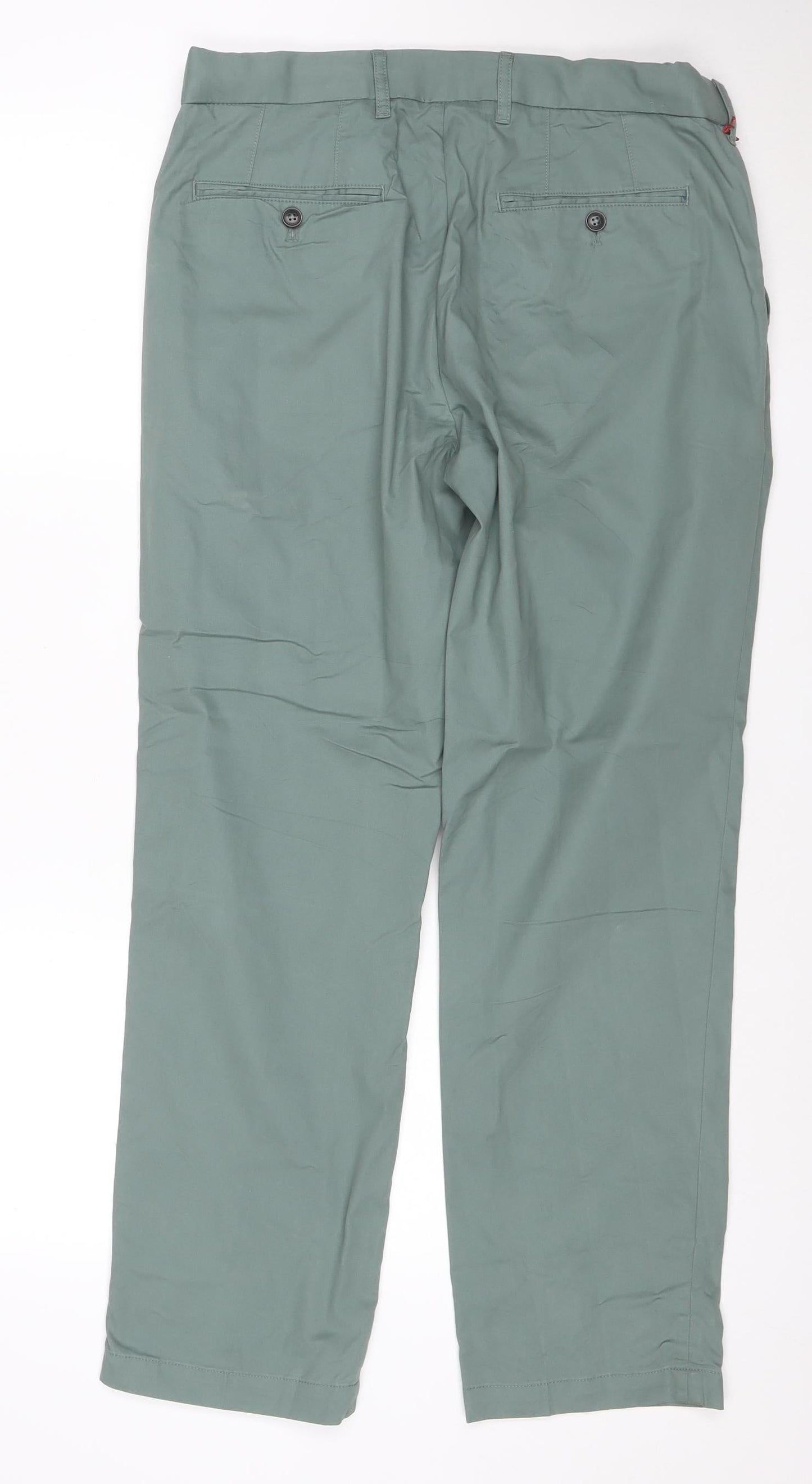 Marks and Spencer Men’s Green Chino Trousers 32x29 Regular Fit