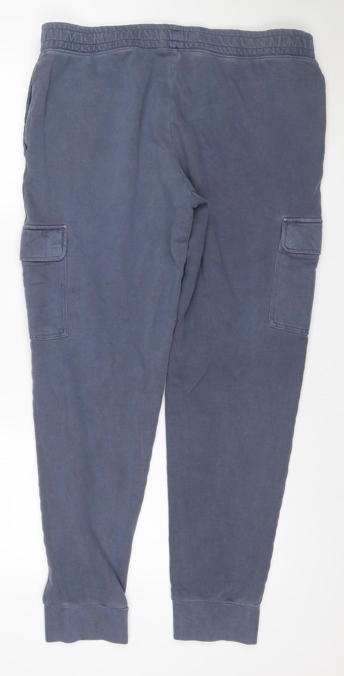 Marks and Spencer Men's Blue Regular Fit Jogger Trousers L