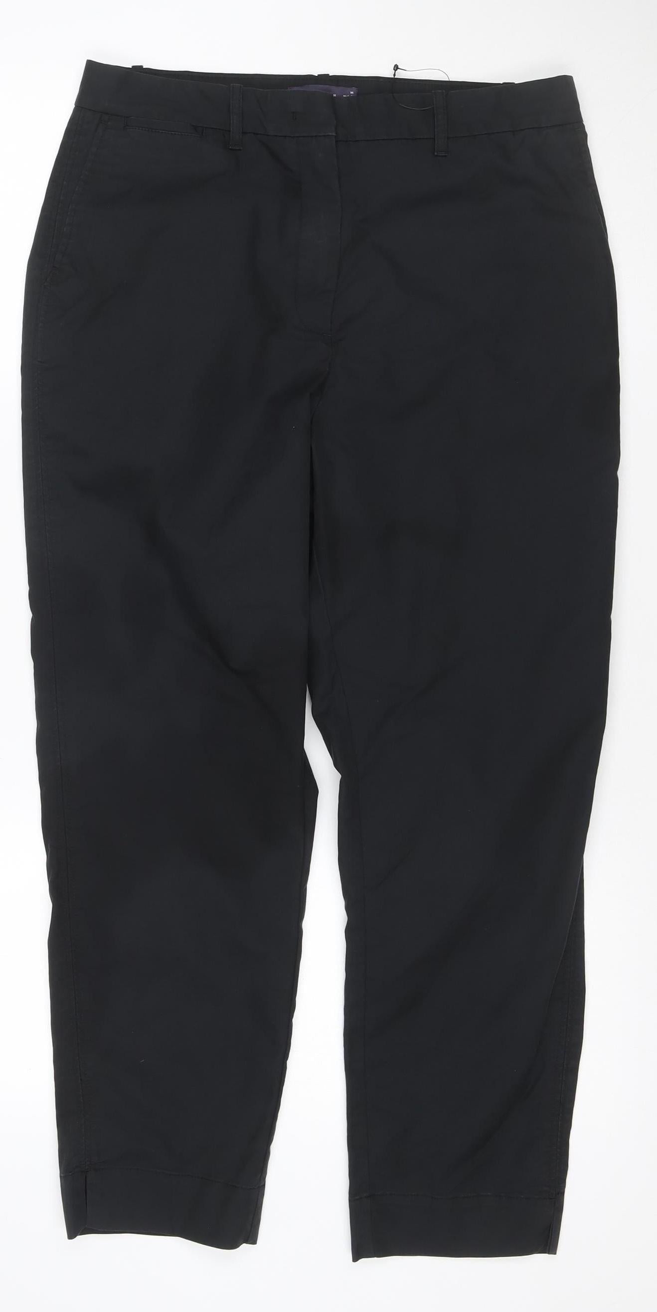 Marks and Spencer Women’s Black Size 14 Straight Leg Stretch Trousers