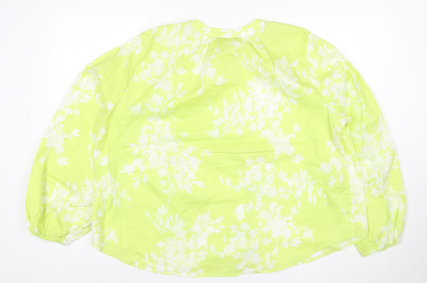 Marks and Spencer Women's Green Floral Long Sleeve Blouse Size 14