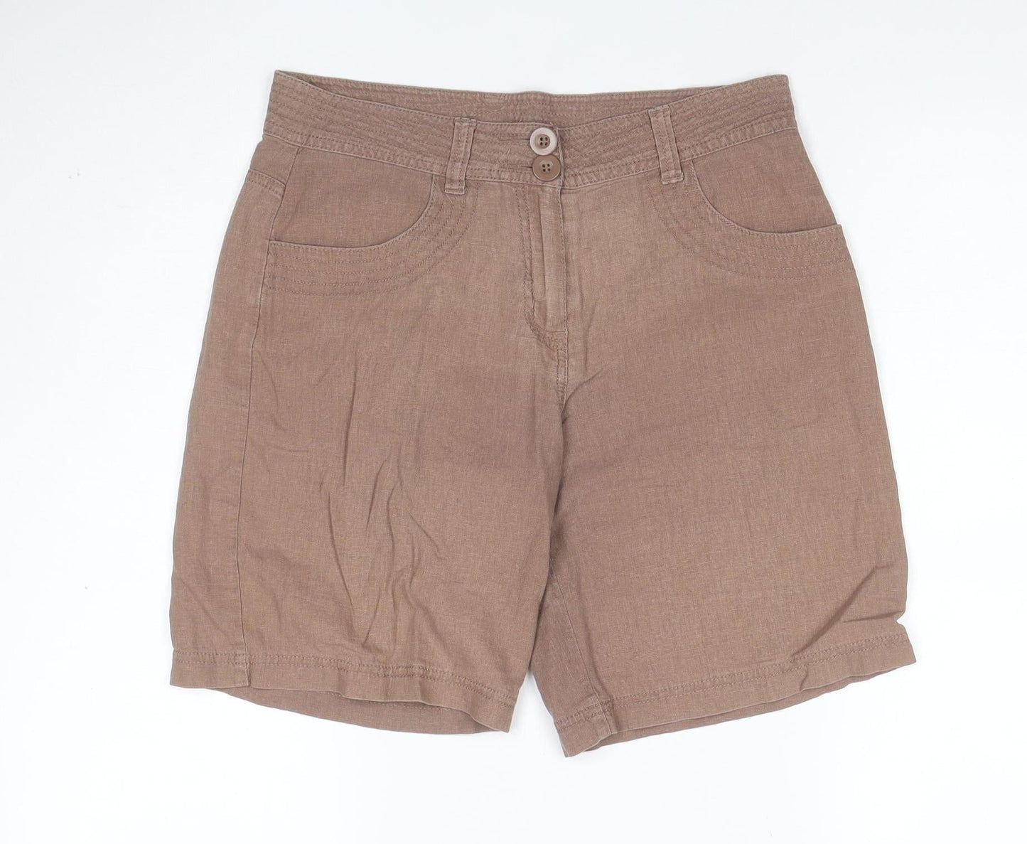 Marks and Spencer Women’s Brown Linen Chino Shorts Size 10