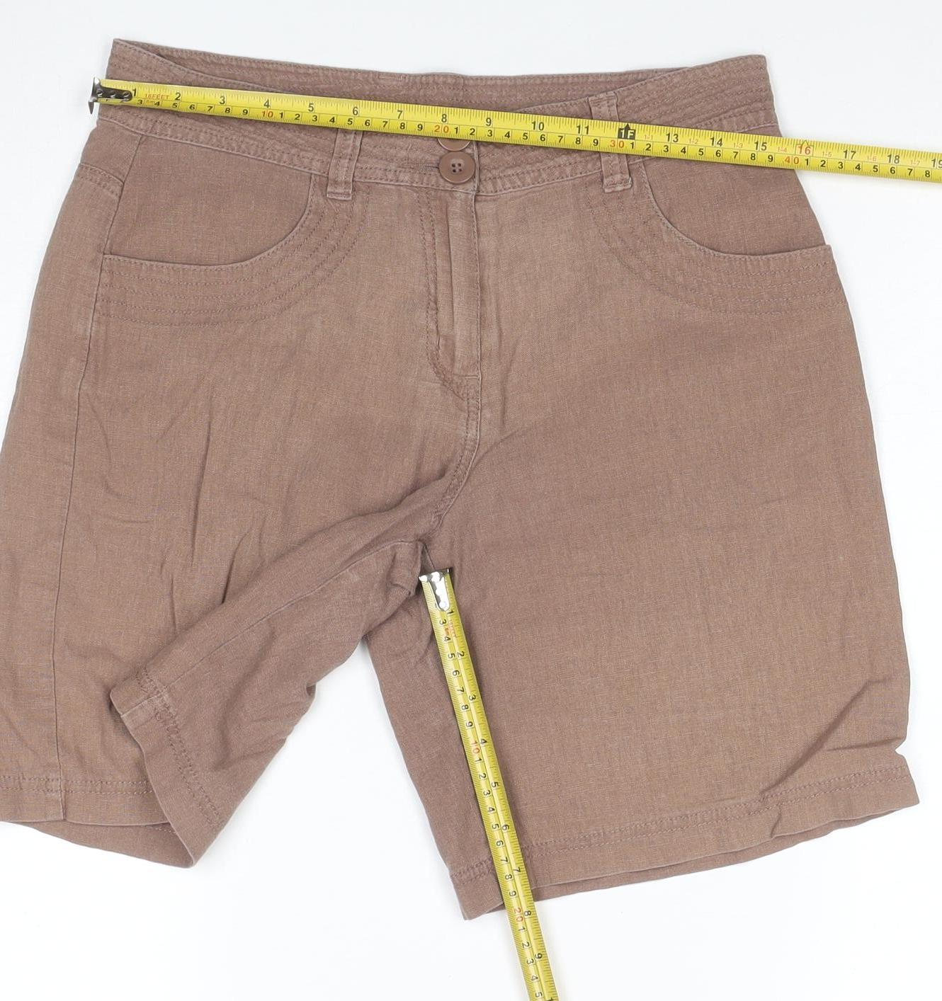 Marks and Spencer Women’s Brown Linen Chino Shorts Size 10