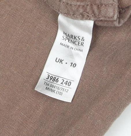 Marks and Spencer Women’s Brown Linen Chino Shorts Size 10