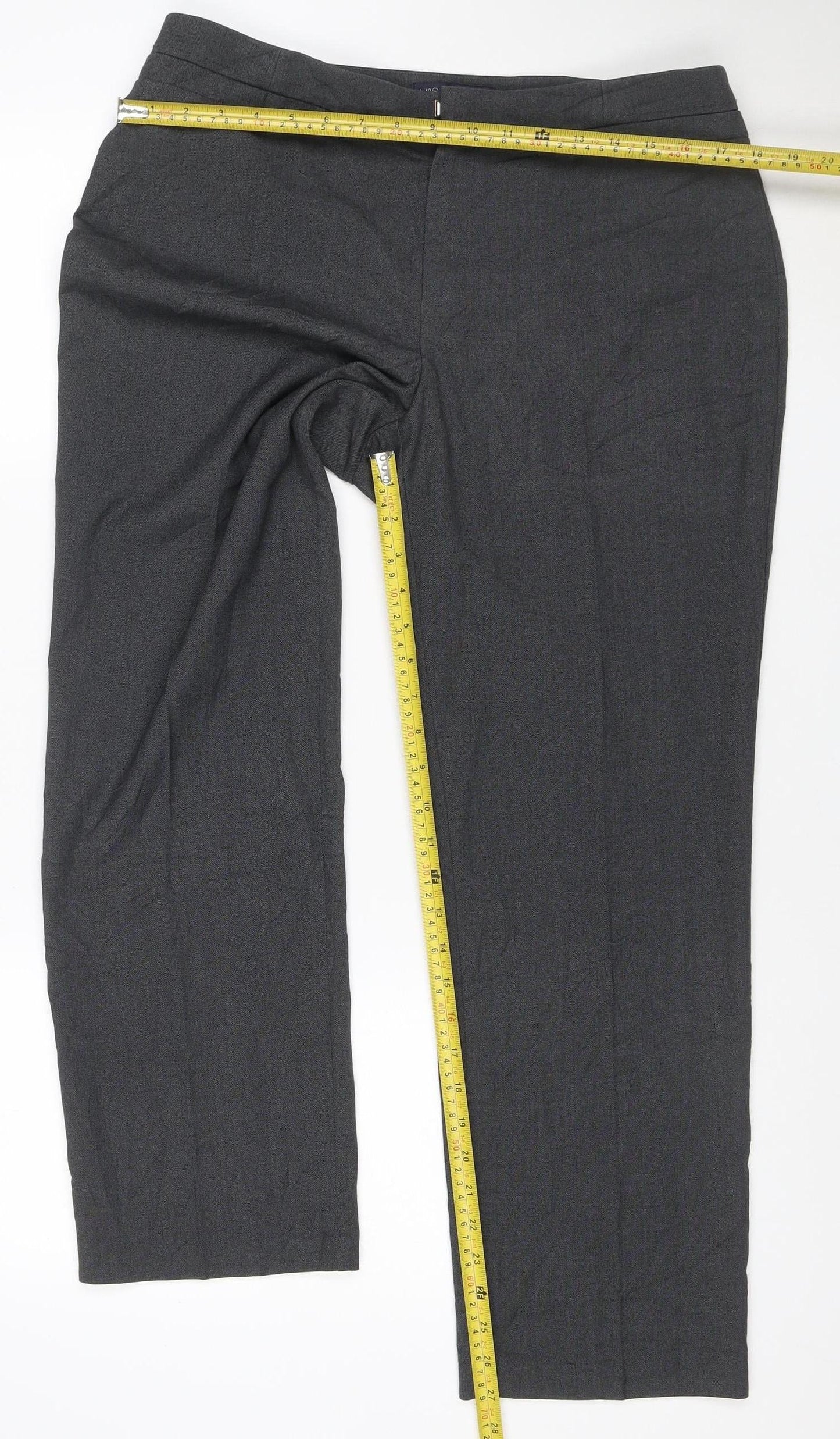 Marks and Spencer Women Grey Size 14 Short Straight Leg Trousers