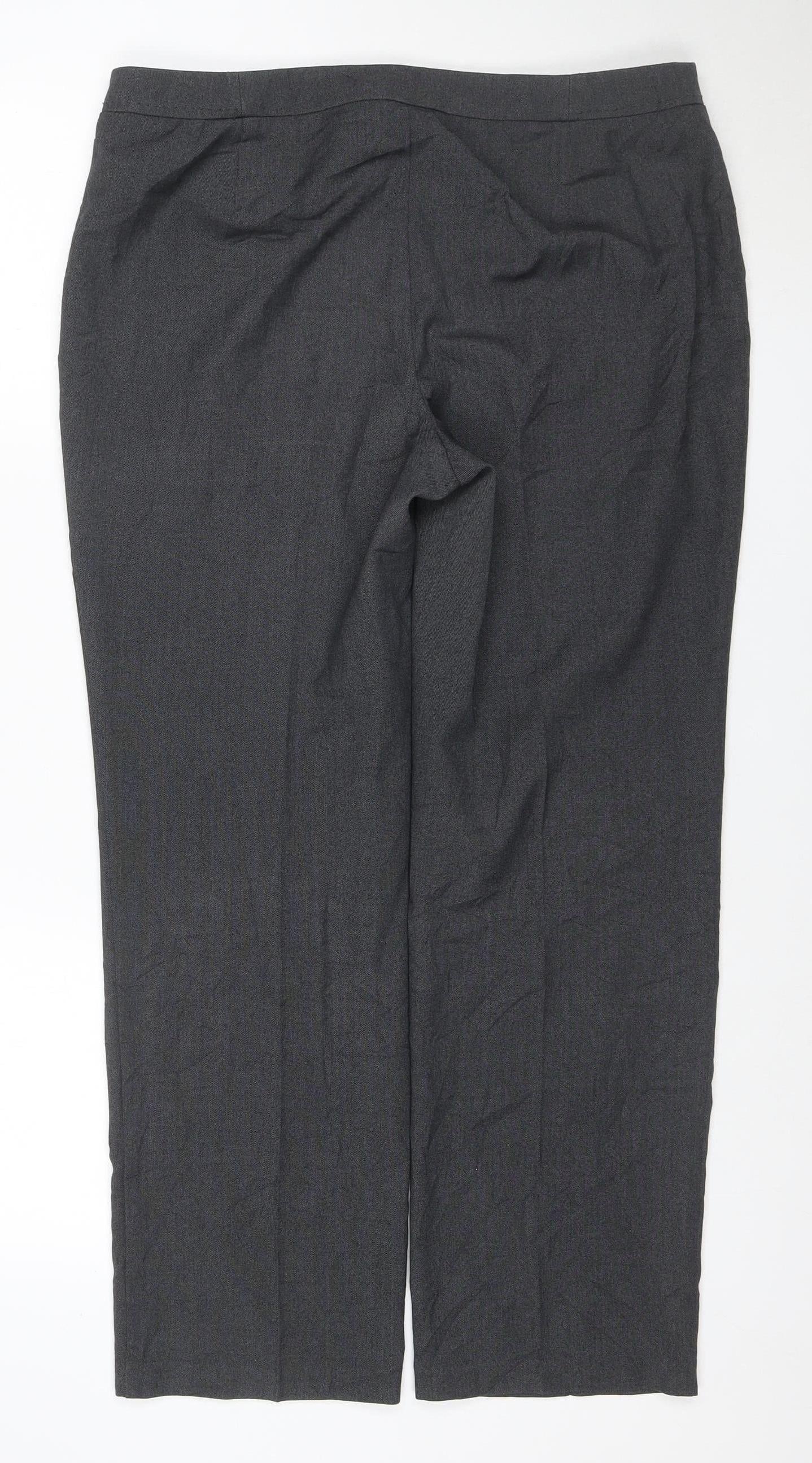 Marks and Spencer Women Grey Size 14 Short Straight Leg Trousers