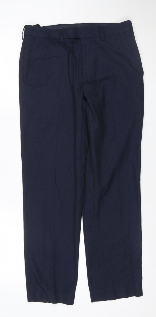 Marks and Spencer Men's Blue Slim Fit Trousers 30/29 Formal Workwear