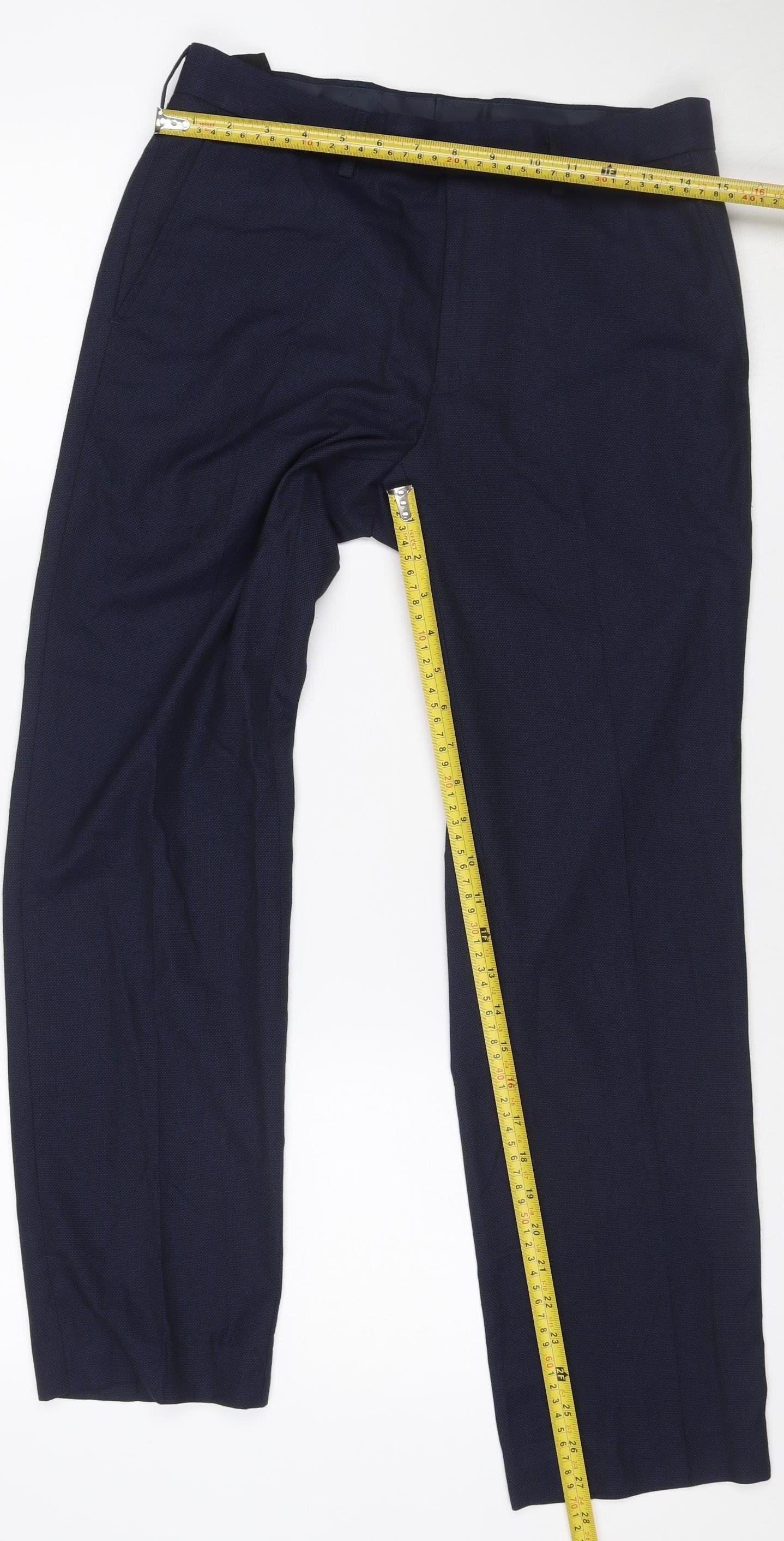 Marks and Spencer Men's Blue Slim Fit Trousers 30/29 Formal Workwear