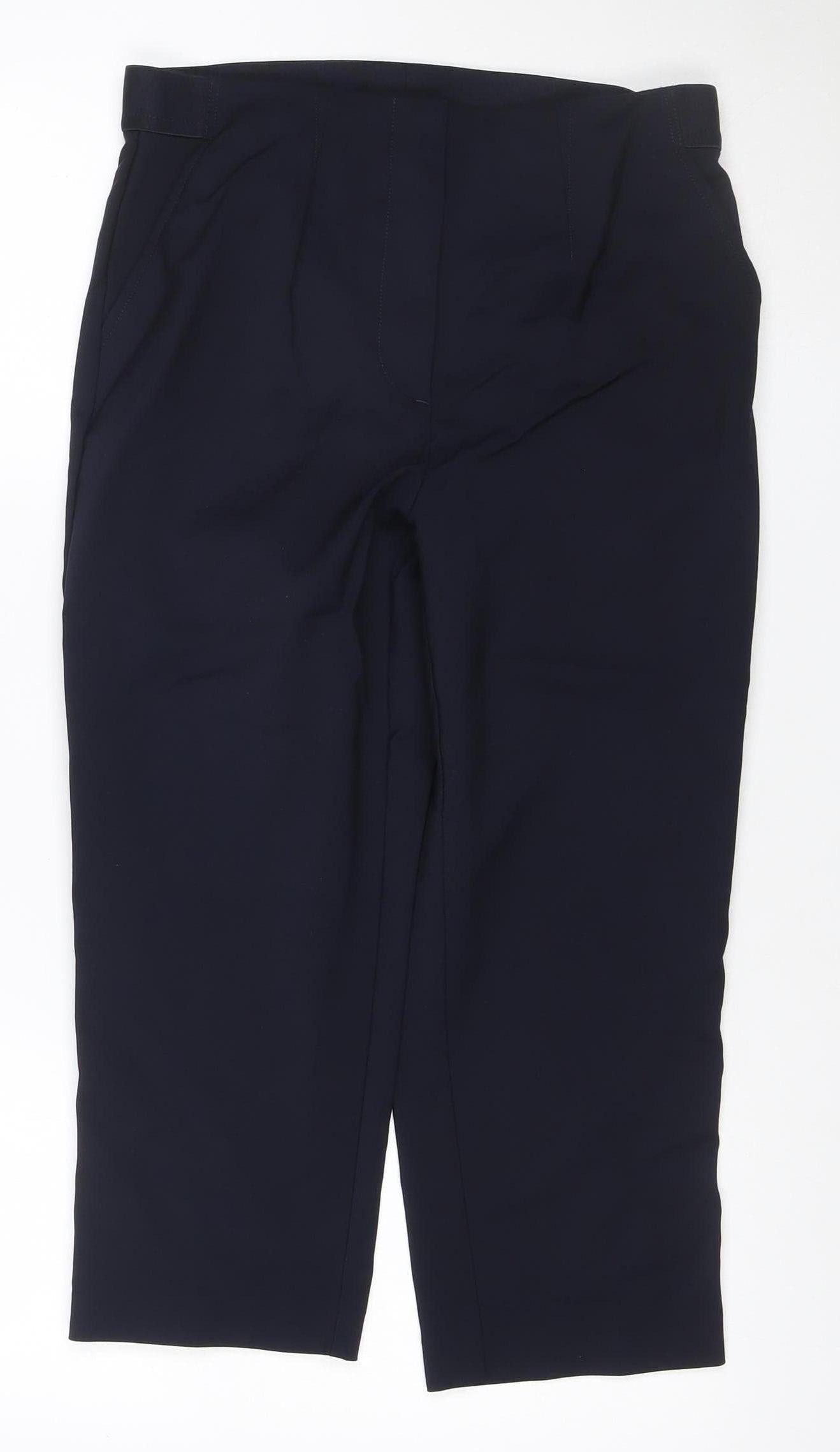 Marks and Spencer Women's Navy Trousers Size 12 Straight Leg Stretch