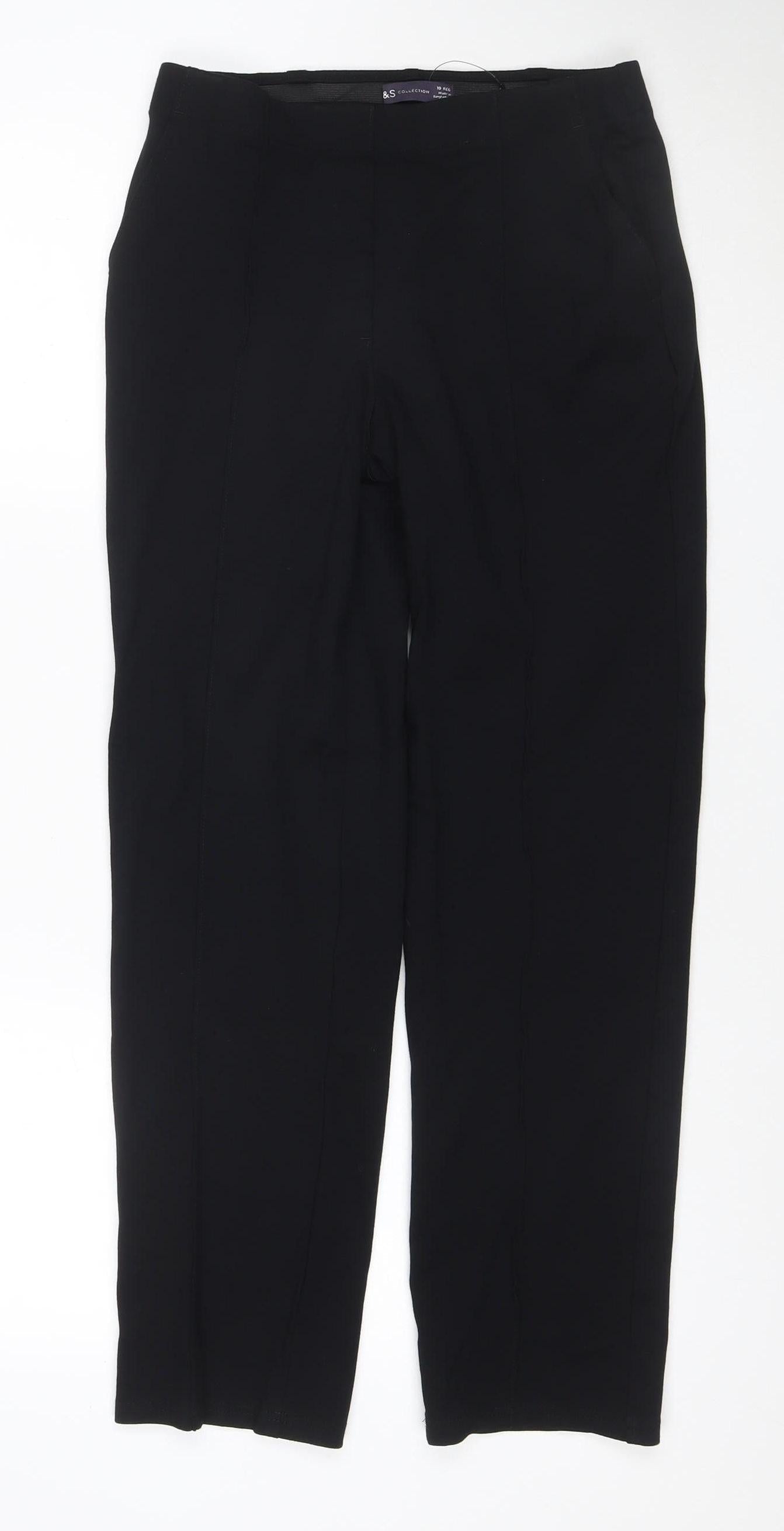 Marks and Spencer Women’s Black Size 12 Tailored Stretch Work Trousers
