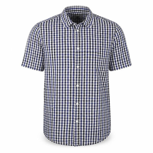 ASOS Men's Blue Check Short Sleeve Button-Up Shirt Size M