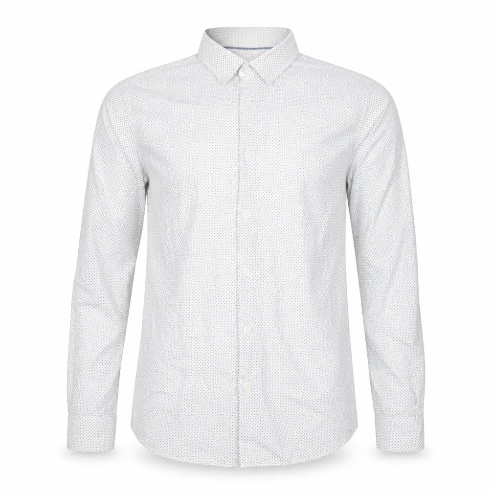 Marks & Spencer Men's White Slim Fit Stretch Cotton Long Sleeve Shirt M