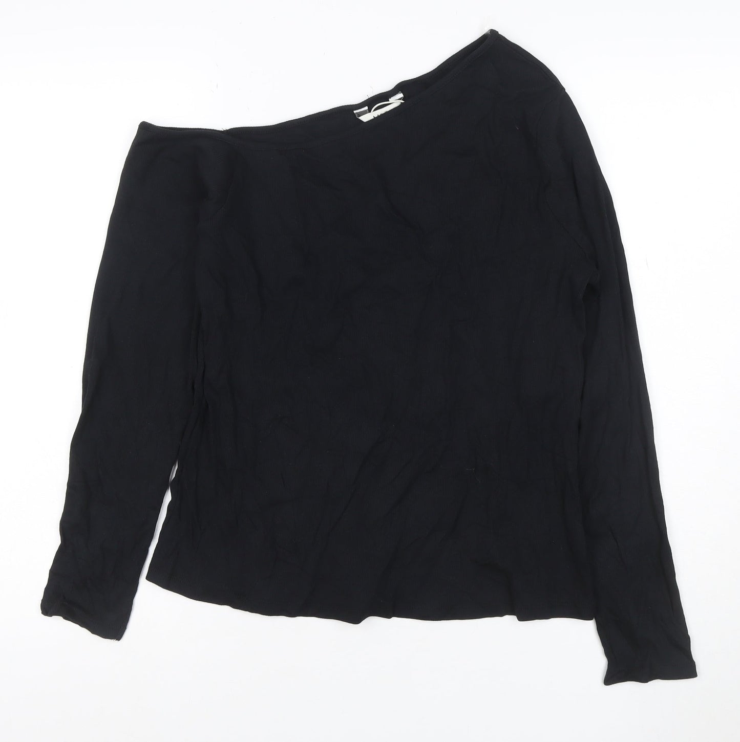 Marks and Spencer Womens Black One Shoulder Long Sleeve Blouse Size 18
