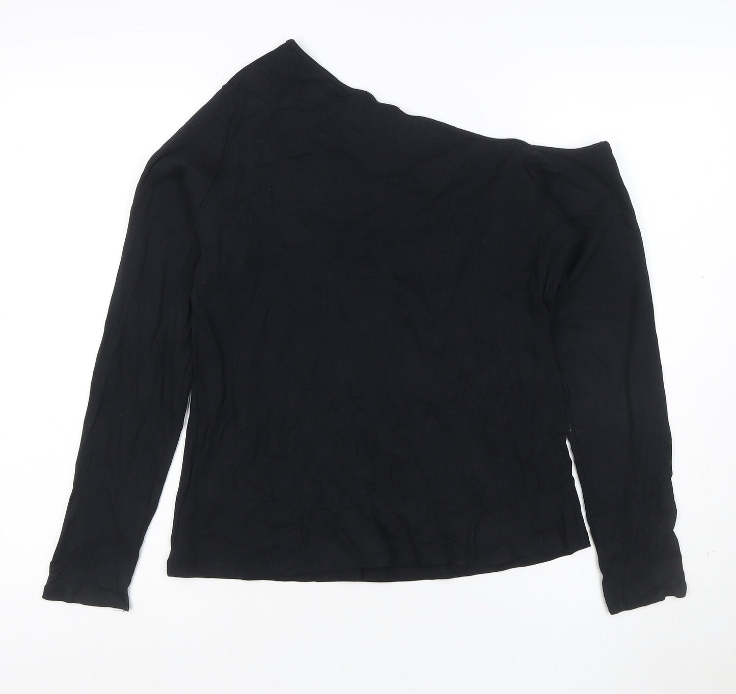 Marks and Spencer Womens Black One Shoulder Long Sleeve Blouse Size 18