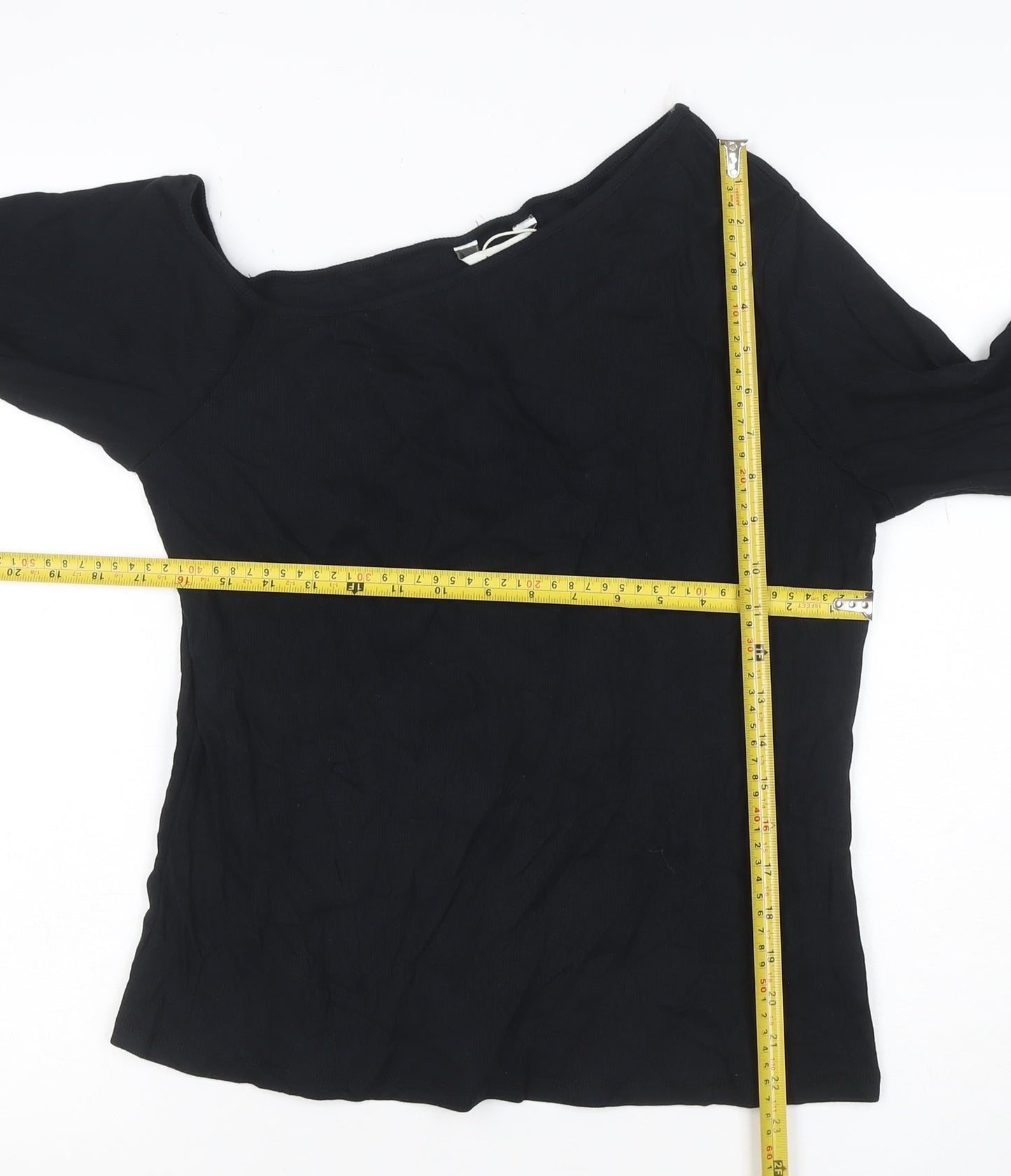 Marks and Spencer Womens Black One Shoulder Long Sleeve Blouse Size 18