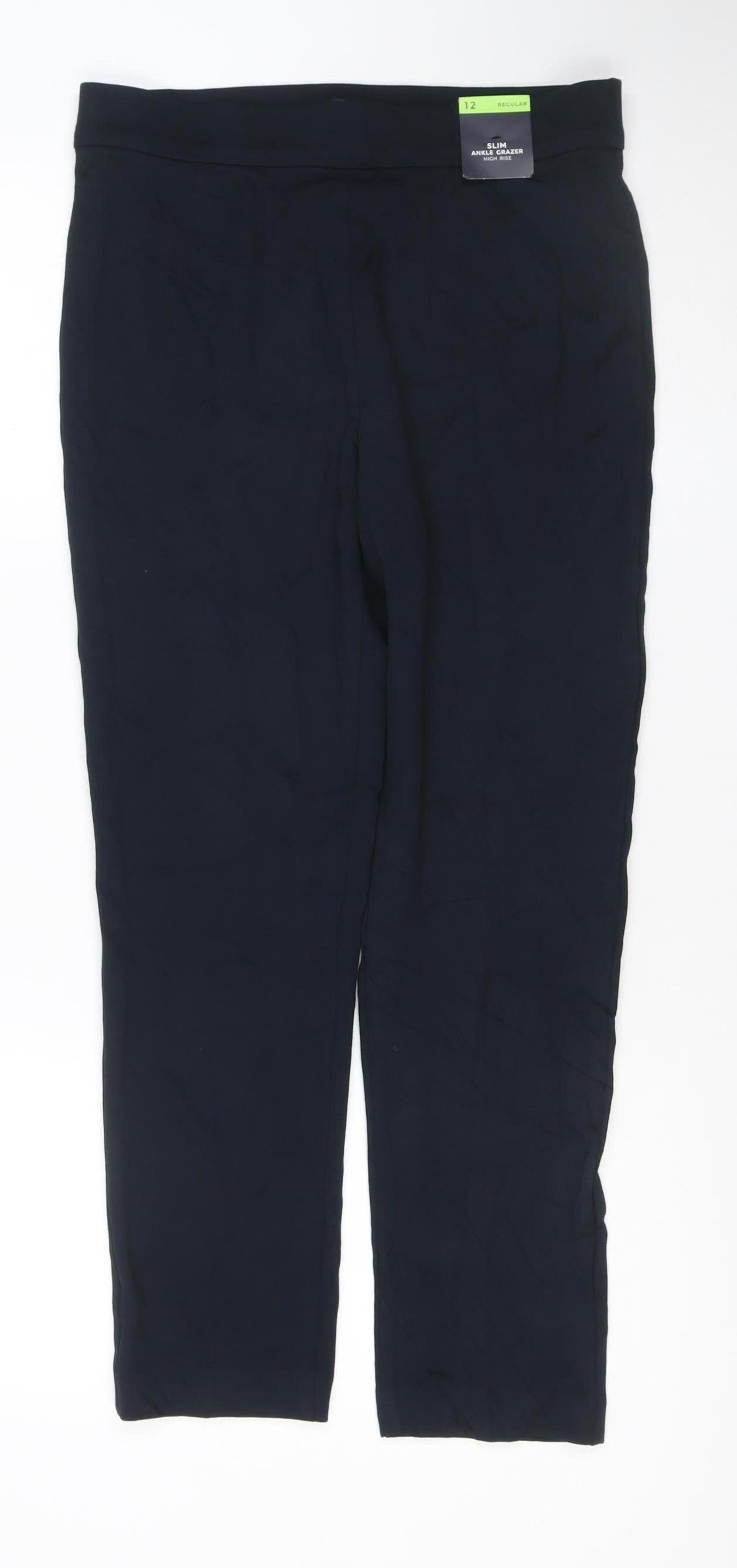 Marks and Spencer Womens Black Size 12 Regular Viscose Blend Leggings