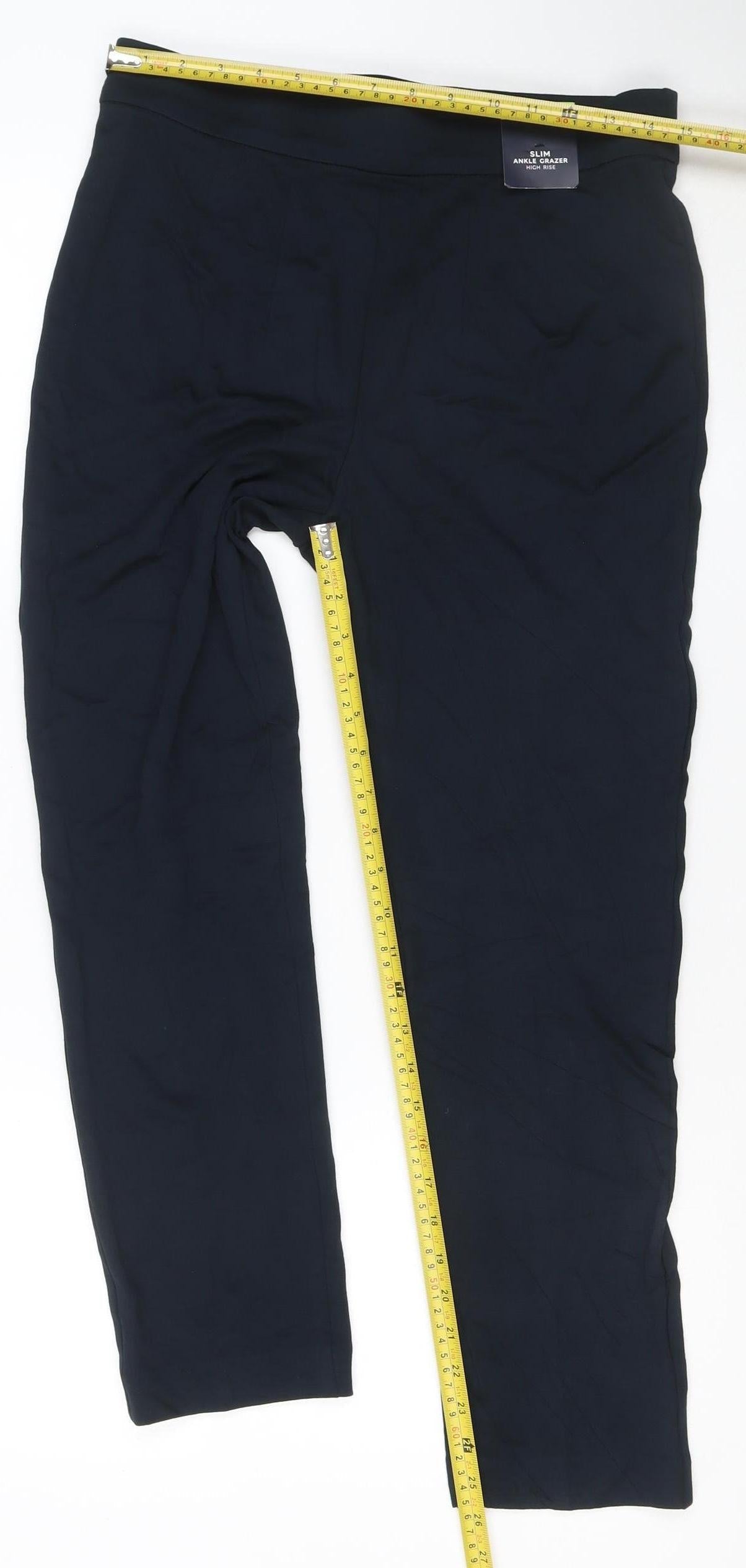 Marks and Spencer Womens Black Size 12 Regular Viscose Blend Leggings