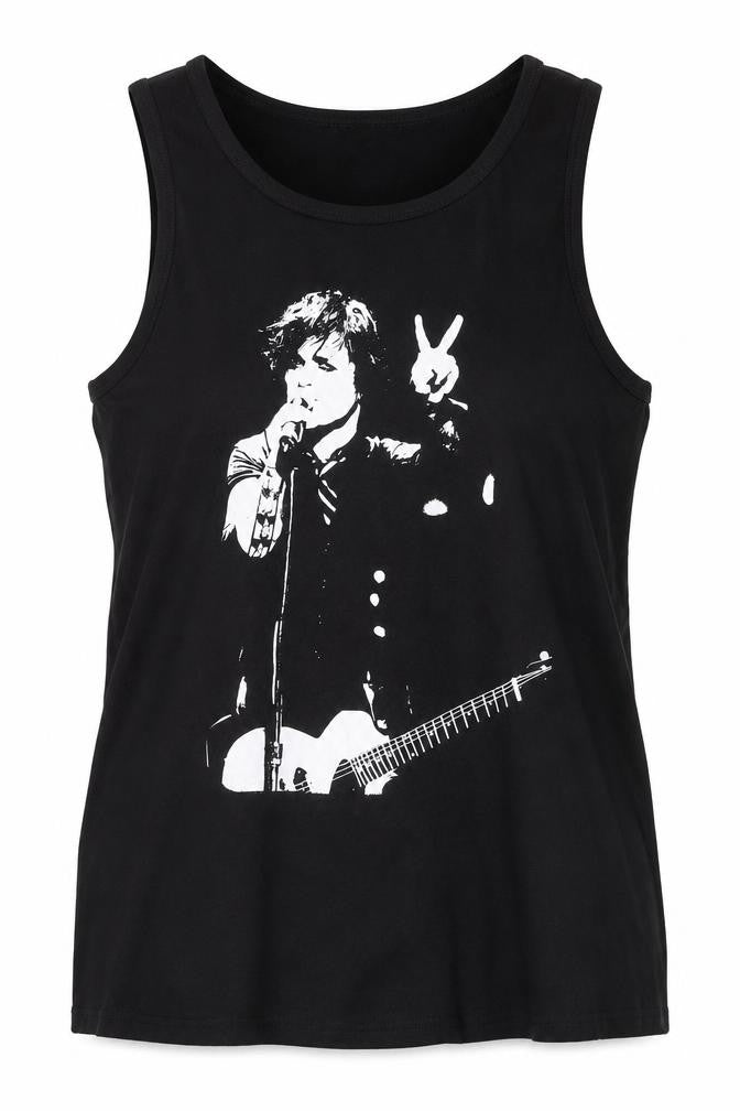 Apparel Noir Womens Black Size 18 Cotton Rock Graphic Tank Top