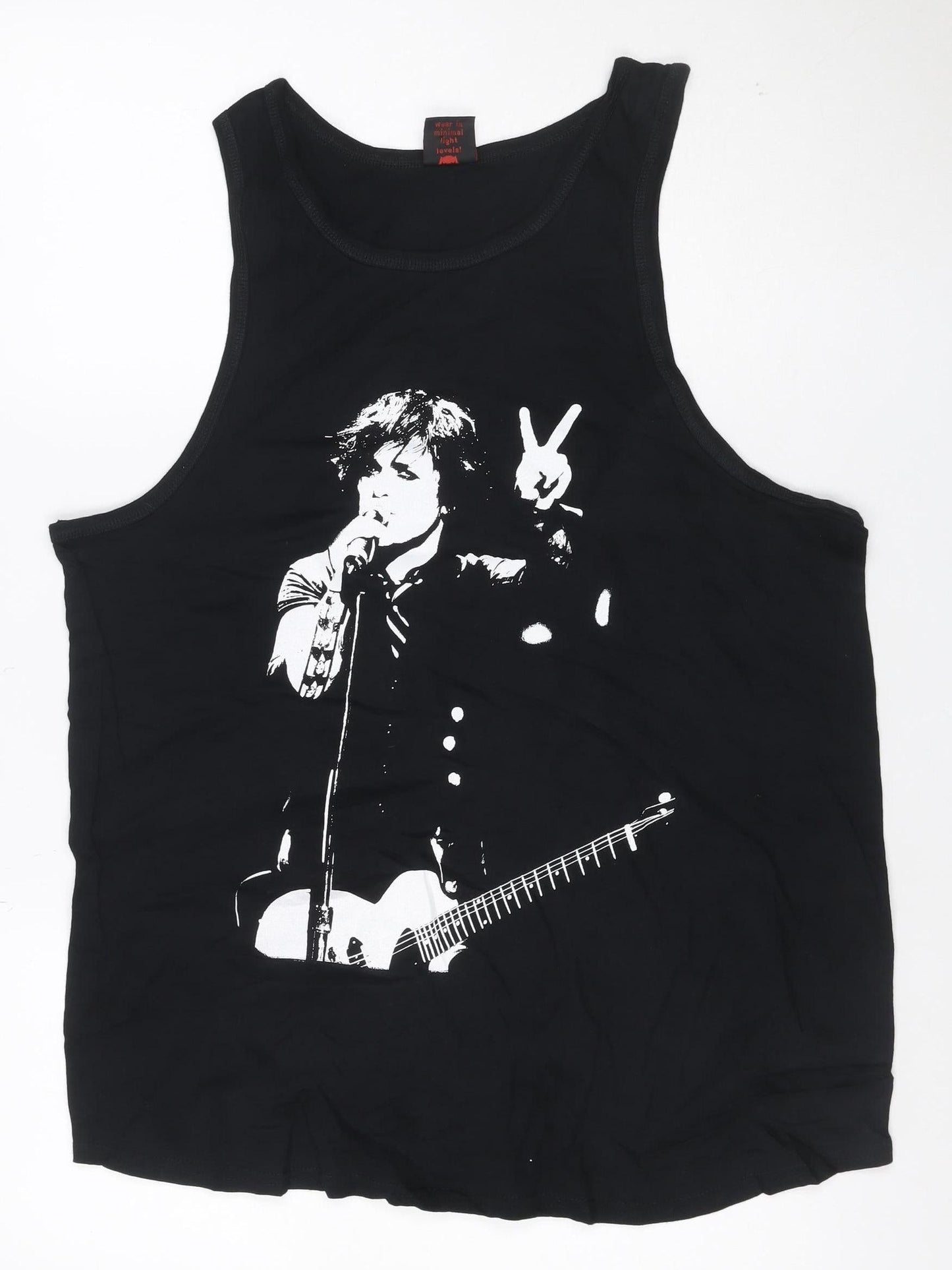 Apparel Noir Women's Black Size 18 Scoop Neck Graphic Music Tank Top