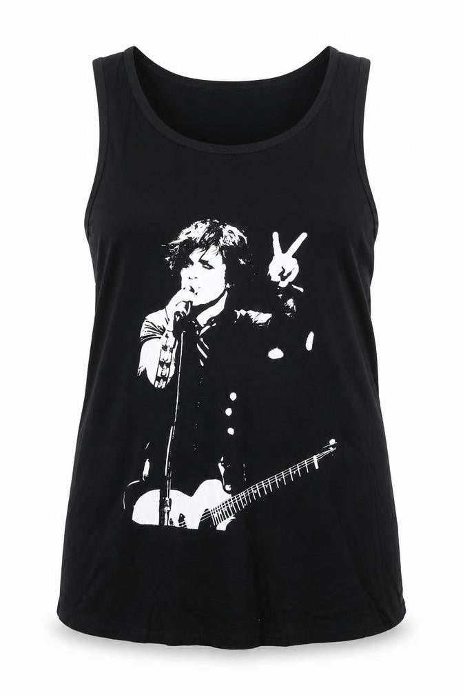 Apparel Noir Women's Black Size 18 Scoop Neck Graphic Music Tank Top