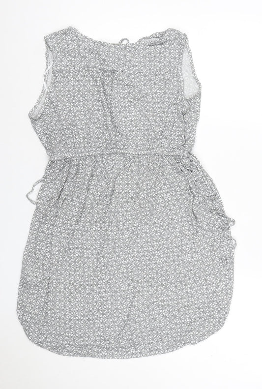 MAMA Women’s Grey Geometric Maternity Wrap Dress Size 12