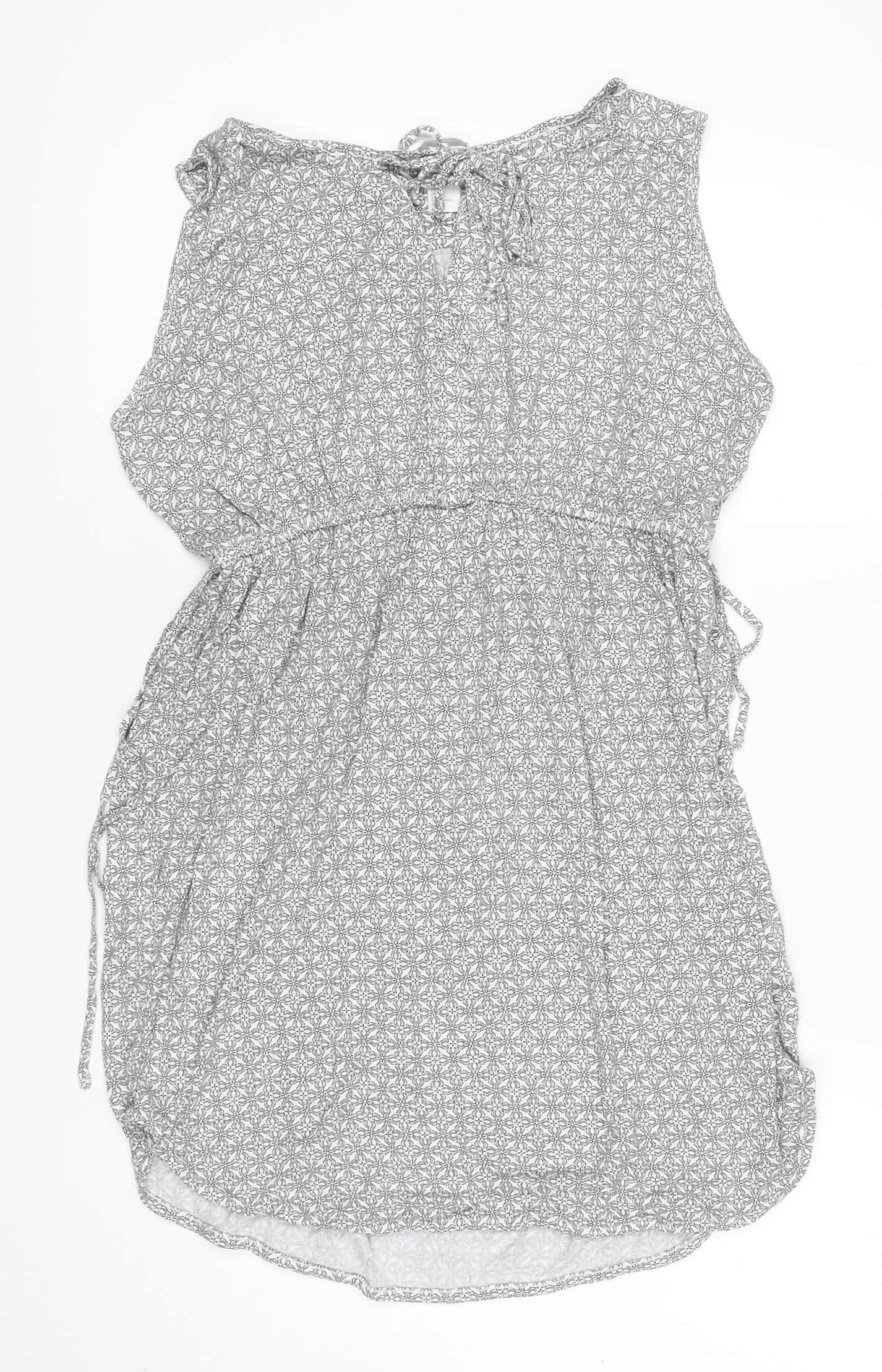 MAMA Women’s Grey Geometric Maternity Wrap Dress Size 12