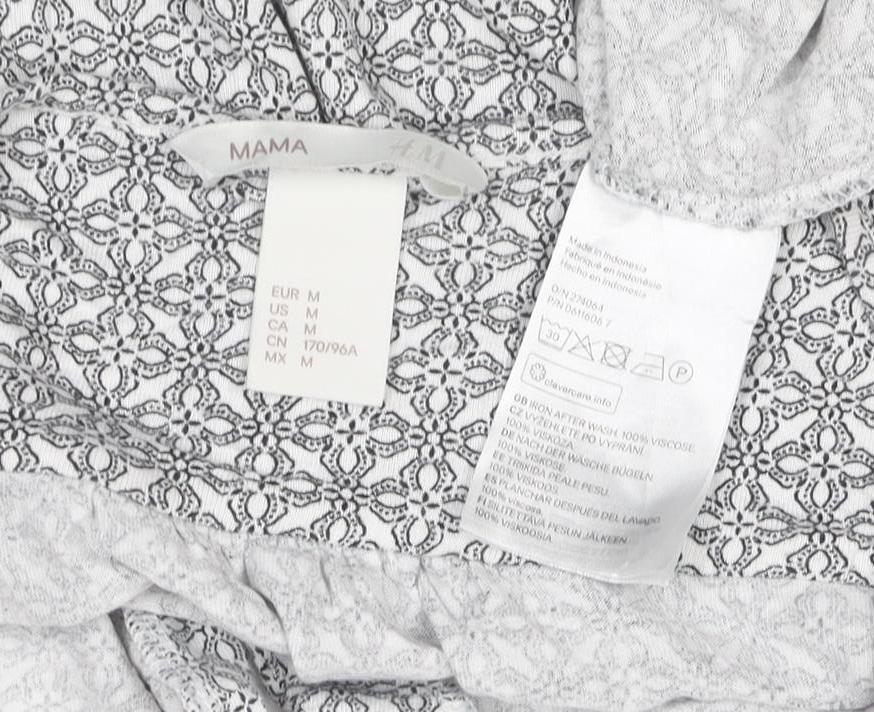 MAMA Women’s Grey Geometric Maternity Wrap Dress Size 12