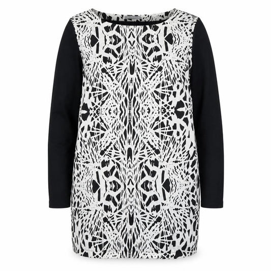Marks and Spencer Women’s Black & Ivory Shift Dress Size 16 Long Sleeve
