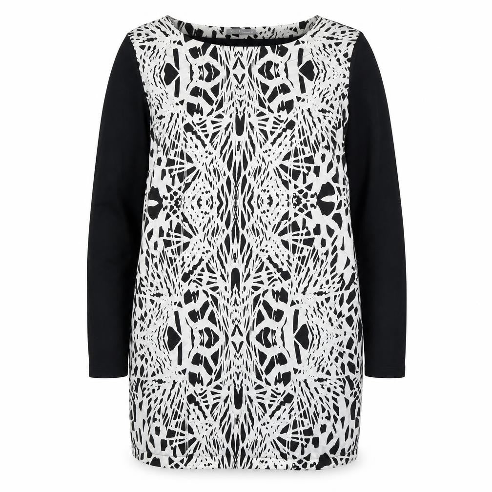 Marks & Spencer Women’s Black & Ivory Shift Dress Size 16 Long Sleeve
