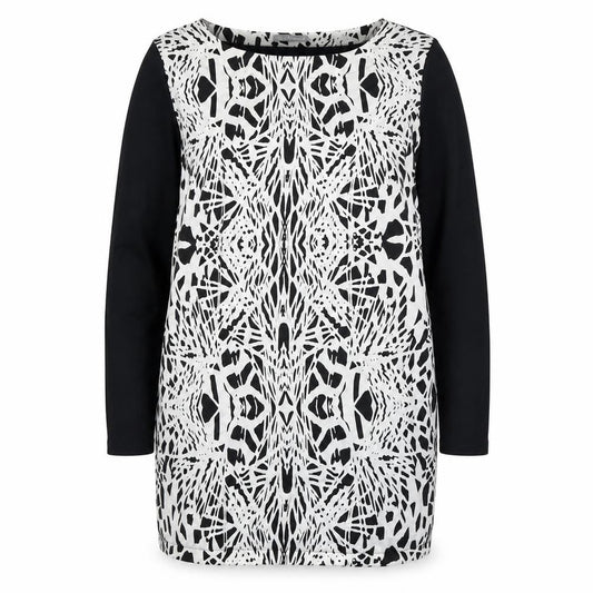Marks & Spencer Women’s Black & Ivory Shift Dress Size 16 Long Sleeve