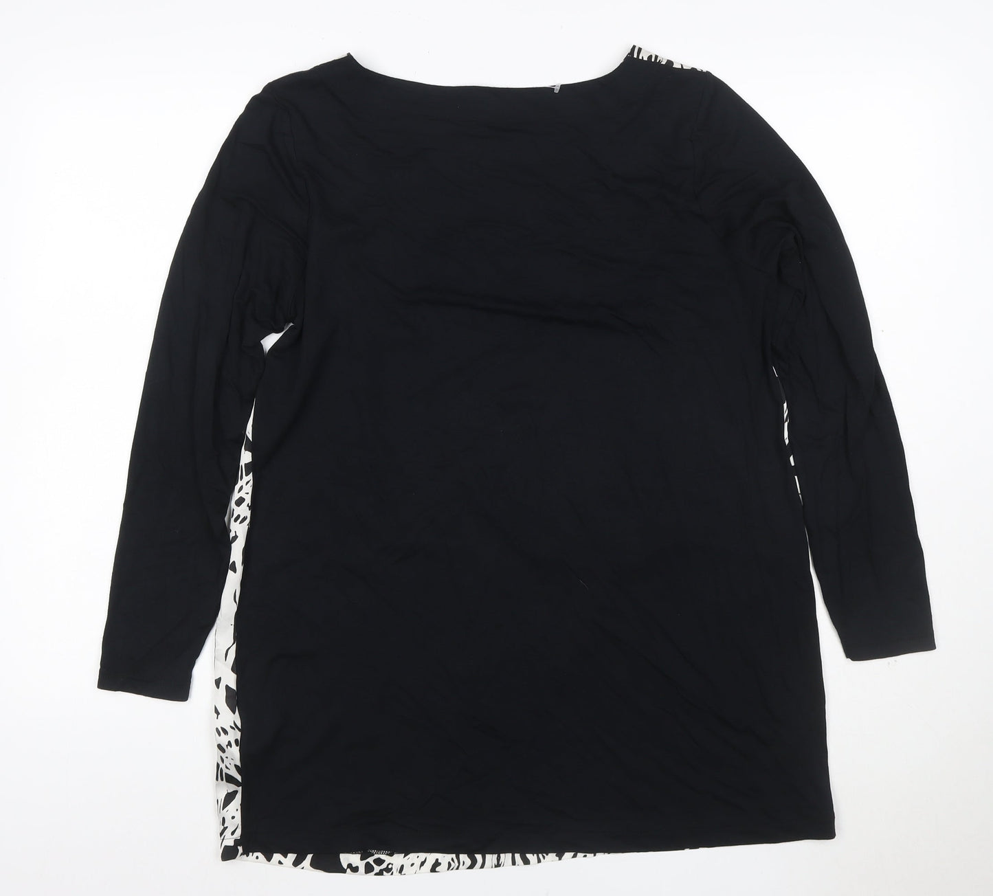 Marks and Spencer Women’s Black & Ivory Shift Dress Size 16 Long Sleeve